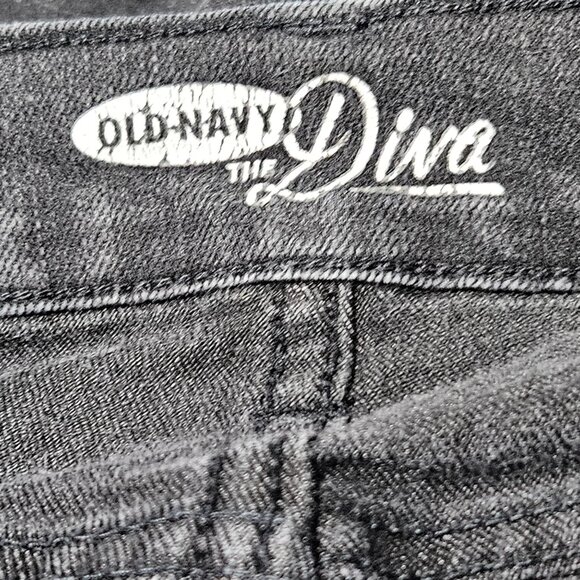 Old Navy Diva Jeans Womens Size 8 Straight Leg Mid Rise Black Denim Pants - Picture 4 of 5